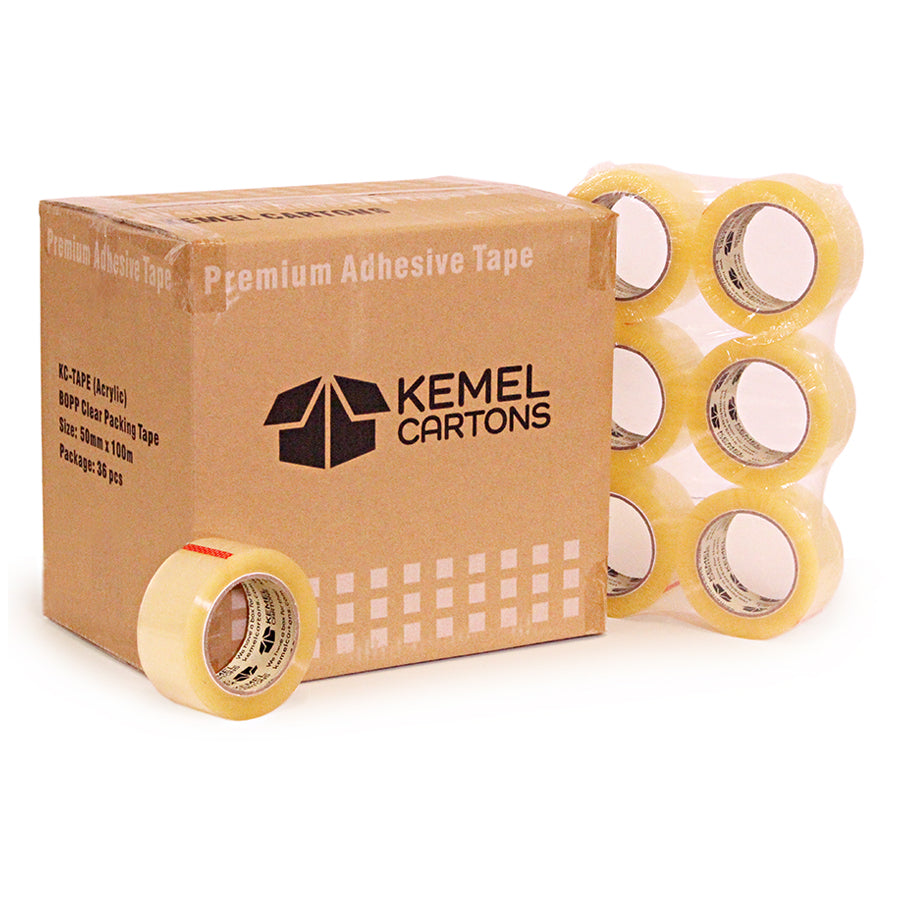 Clear Packing Tape 48mm X 100M Kemel Cartons   ClearPackingTapeCase 